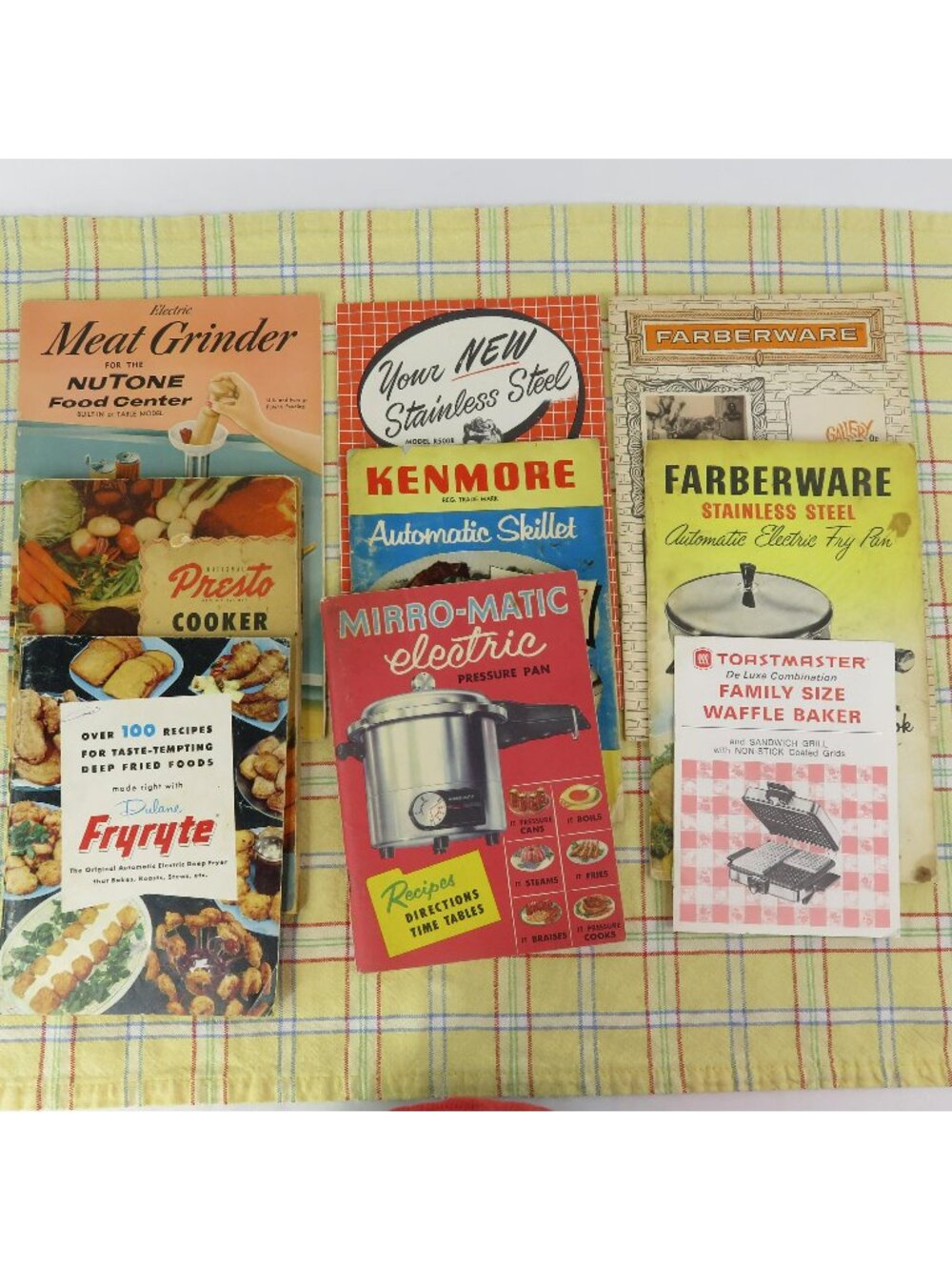 Lot of 8 Vintage Small Appliance Manuals Cook Books Presto Nutone Farberware